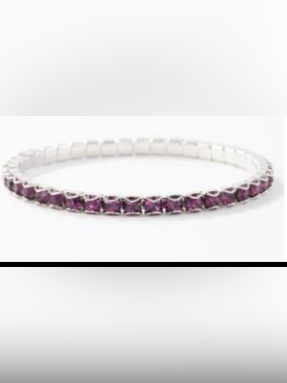 Touchstone Crystal stretch bracelet Amethyst February birthstone NEW in pouch